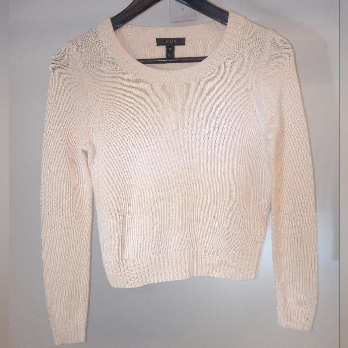 J. Crew Pale Pink Ribbed Knit Crewneck Sweater